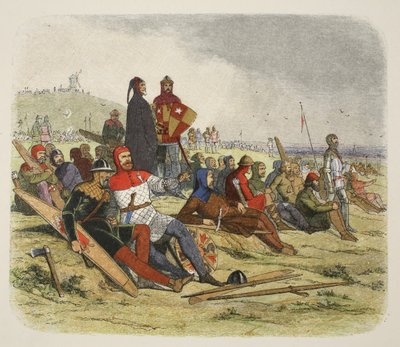 The English Wait for the French at Crécy, from A Chronicle of England BC 55 to AD 1485, Published London, 1863 by James William Edmund Doyle